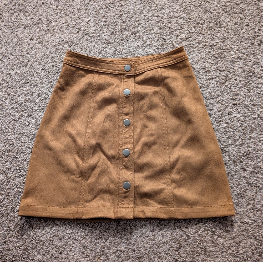 Tan Button-Up Women's Skirt